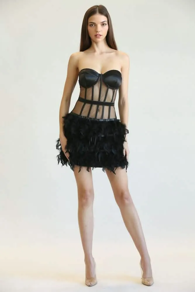 Glamorous Corset-Inspired Satin Evening Gown
