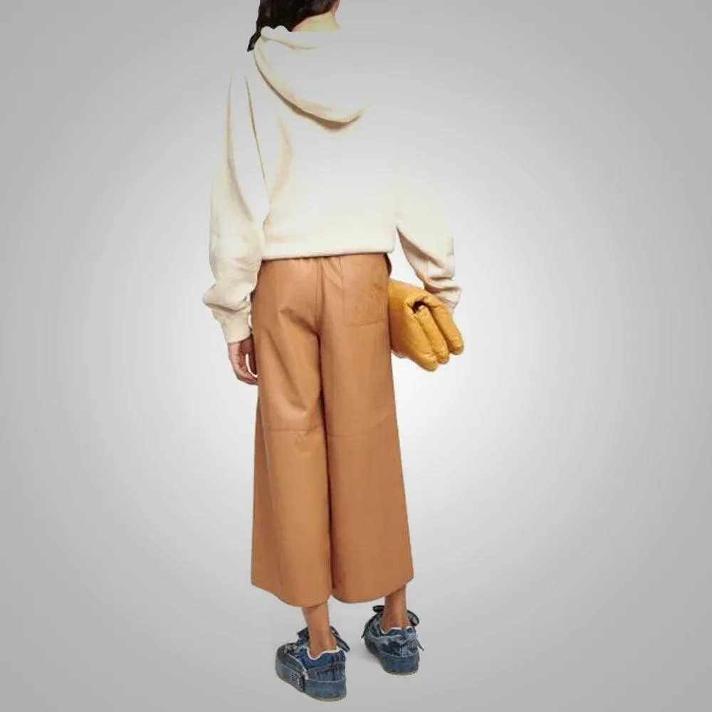 Women's Soft Sheepskin Brown leather pants